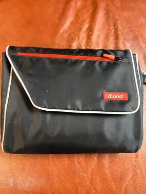 Diono Black and Red Diaper Bag with Changing Pad